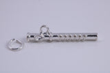 Flute Charm, Traditional Charm, Made from Solid 925 Grade Sterling Silver, Complete with Attachment Link
