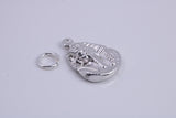 King Tutankhamun Charm, Traditional Charm, Made from Solid 925 Grade Sterling Silver, Complete with Attachment Link