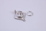 Mortar Hat Charm, Graduation Cap Charm, Traditional Charm, Made from Solid 925 Grade Sterling Silver, Complete with Attachment Link