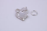 Tea Bag Charm, Traditional Charm, Made from Solid 925 Grade Sterling Silver, Complete with Attachment Link