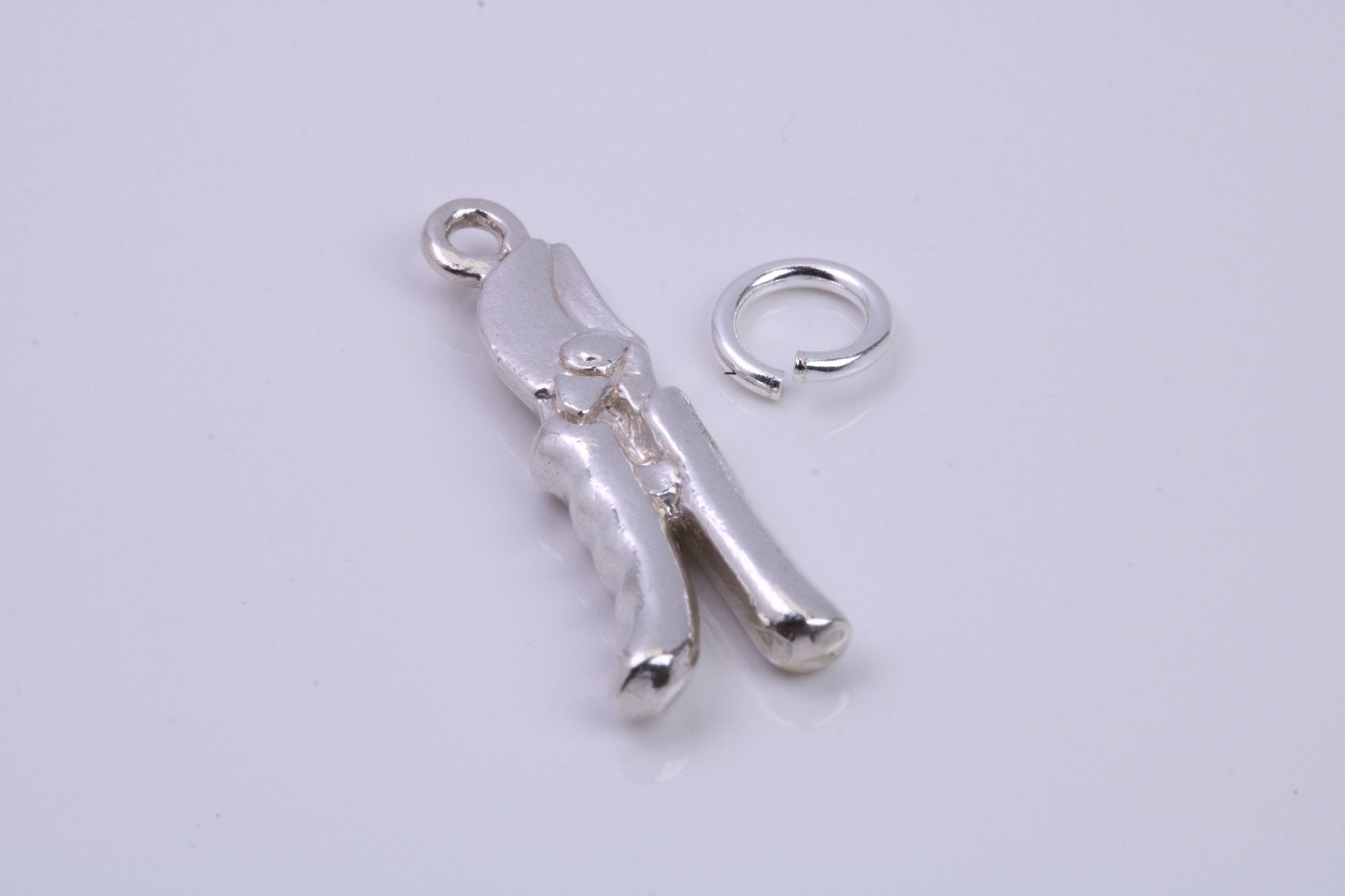 Garden Secateurs Charm, Traditional Charm, Made from Solid 925 Grade Sterling Silver, Complete with Attachment Link