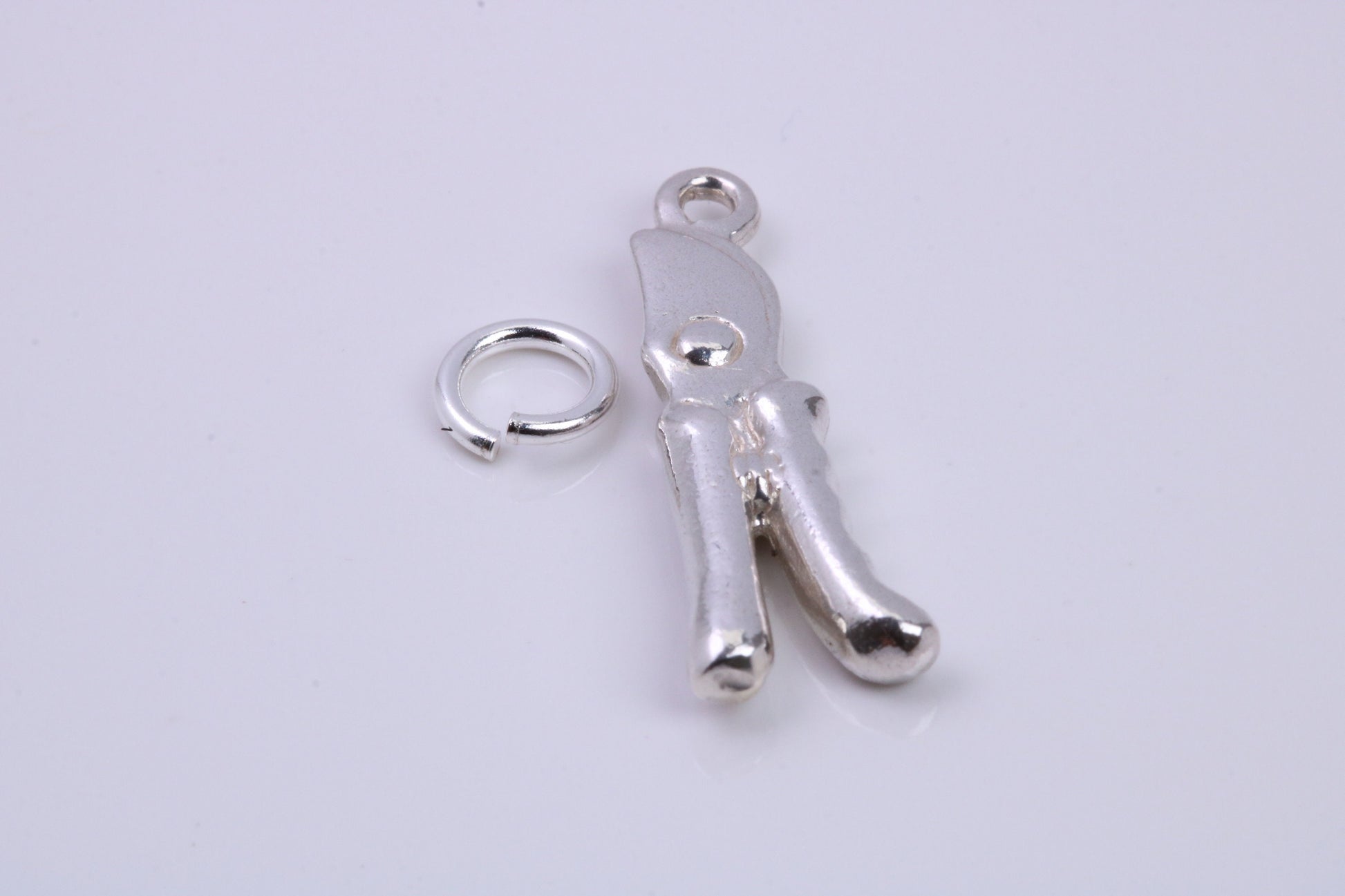 Garden Secateurs Charm, Traditional Charm, Made from Solid 925 Grade Sterling Silver, Complete with Attachment Link