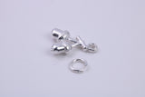 Acorns Charm, Traditional Charm, Made from Solid 925 Grade Sterling Silver, Complete with Attachment Link