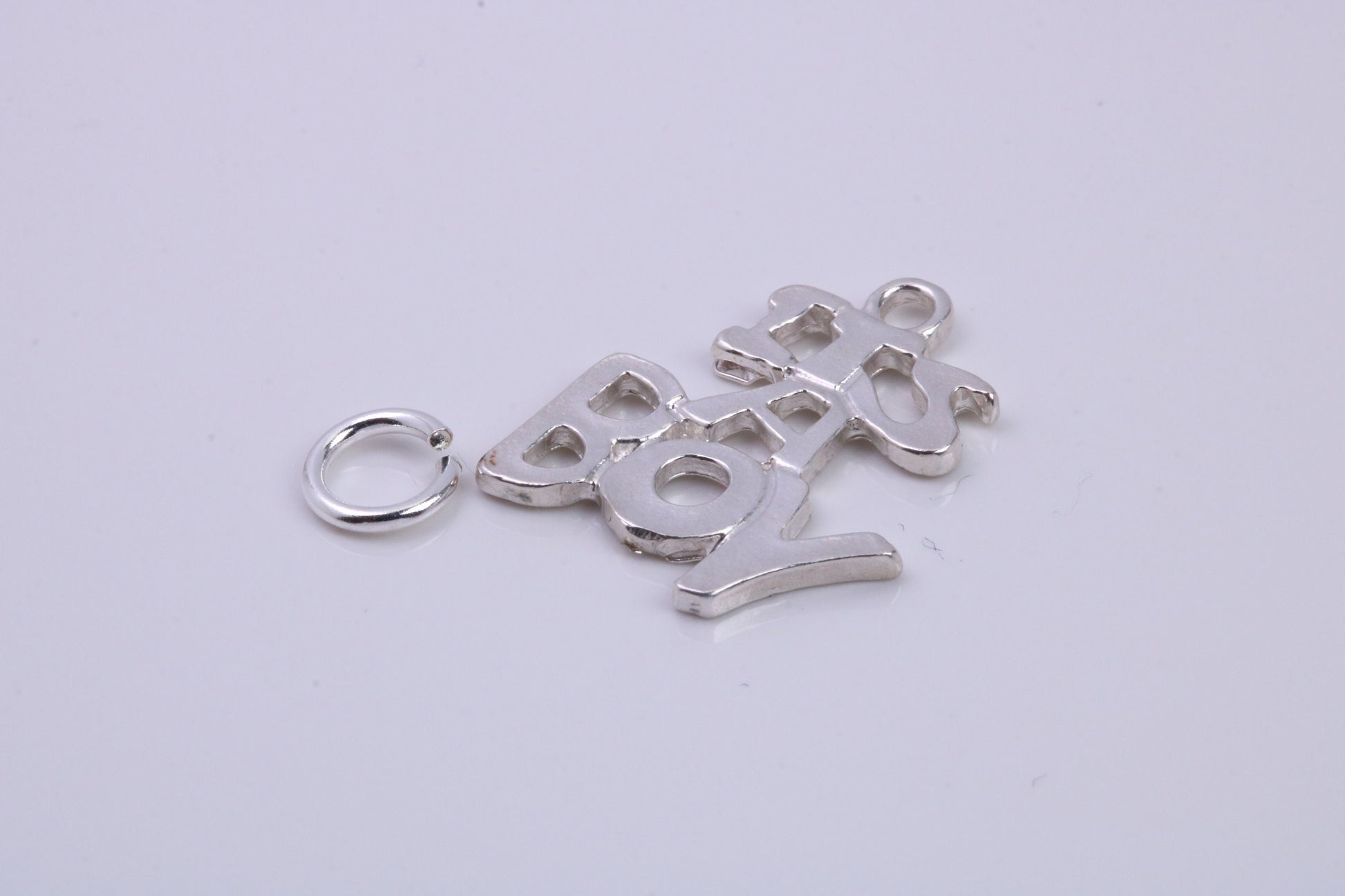 It's A Boy Charm, Traditional Charm, Made from Solid 925 Grade Sterling Silver, Complete with Attachment Link