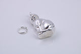 Large Sitting Cat Charm, Traditional Charm, Made from Solid 925 Grade Sterling Silver, Complete with Attachment Link