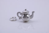 Tea Pot Charm, Traditional Charm, Made from Solid 925 Grade Sterling Silver, Complete with Attachment Link