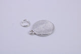 Paw Print Charm, Traditional Charm, Made from Solid 925 Grade Sterling Silver, Complete with Attachment Link