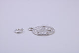 Flower Fossil Charm, Traditional Charm, Made from Solid 925 Grade Sterling Silver, Complete with Attachment Link