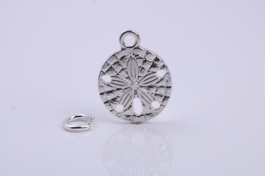 Flower Fossil Charm, Traditional Charm, Made from Solid 925 Grade Sterling Silver, Complete with Attachment Link