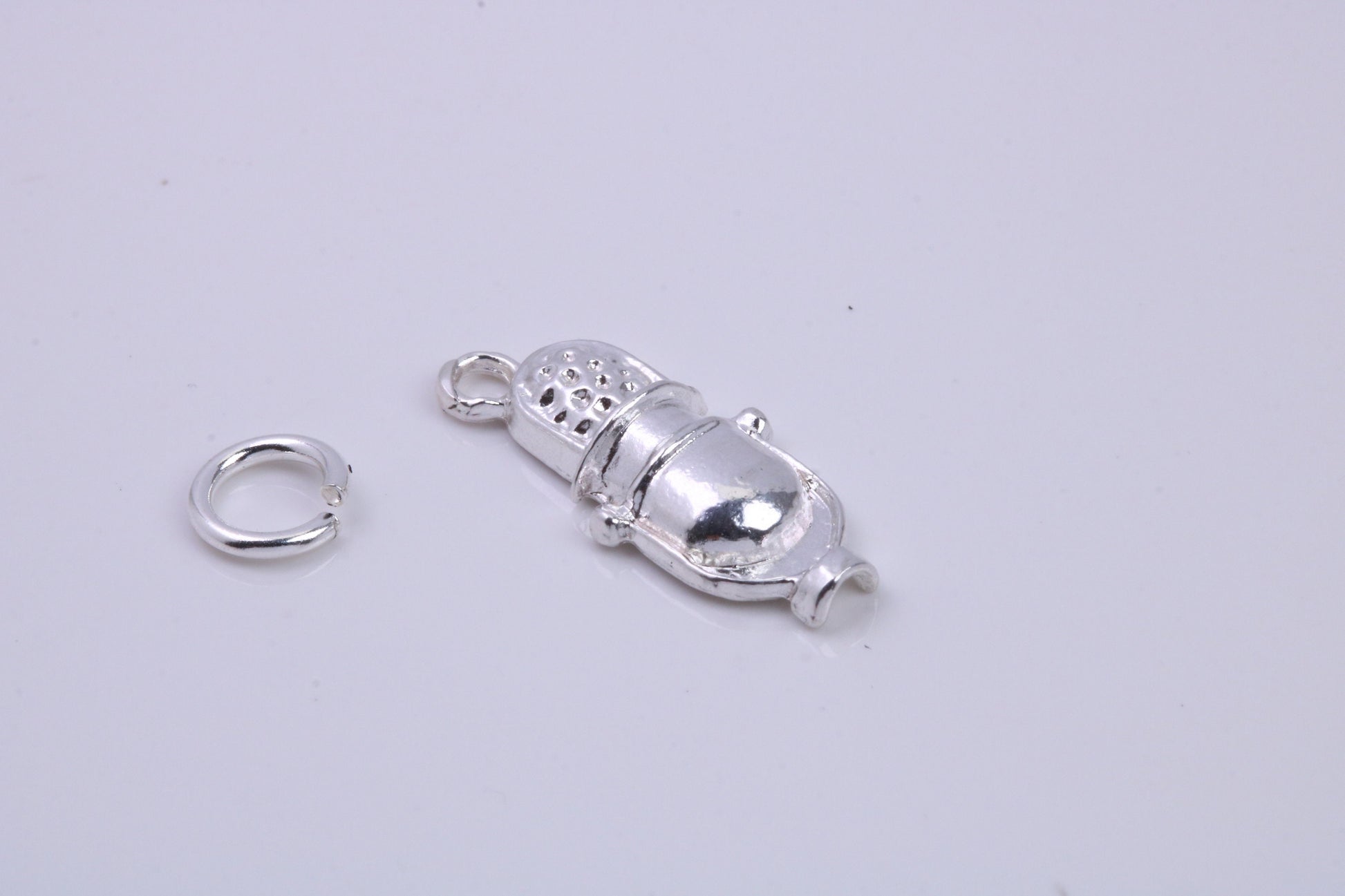 Antique Microphone Charm, Traditional Charm, Made from Solid 925 Grade Sterling Silver, Complete with Attachment Link
