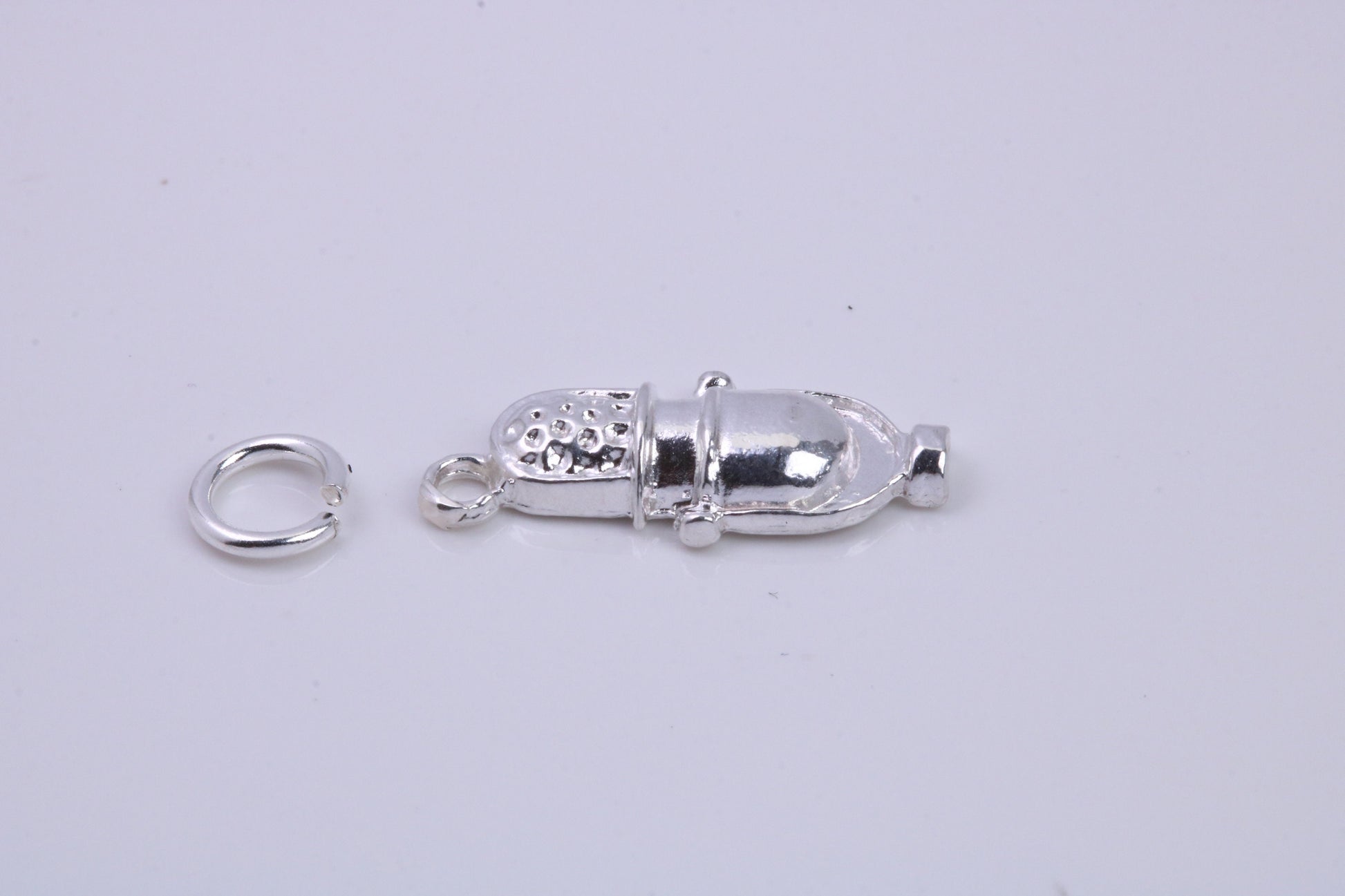 Antique Microphone Charm, Traditional Charm, Made from Solid 925 Grade Sterling Silver, Complete with Attachment Link