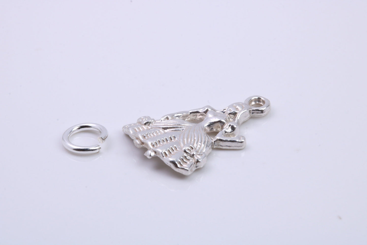 Princess Charm, Traditional Charm, Made from Solid 925 Grade Sterling Silver, Complete with Attachment Link