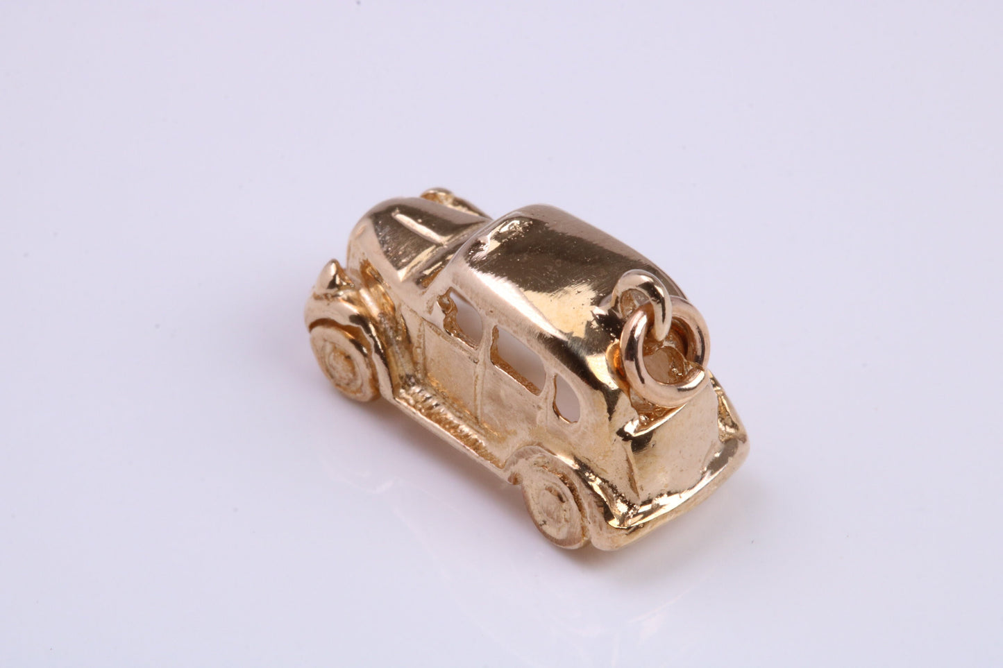 Iconic London Cab Charm, Made From Solid 9ct Yellow Gold, British Hallmarked and Complete With Attachment Link