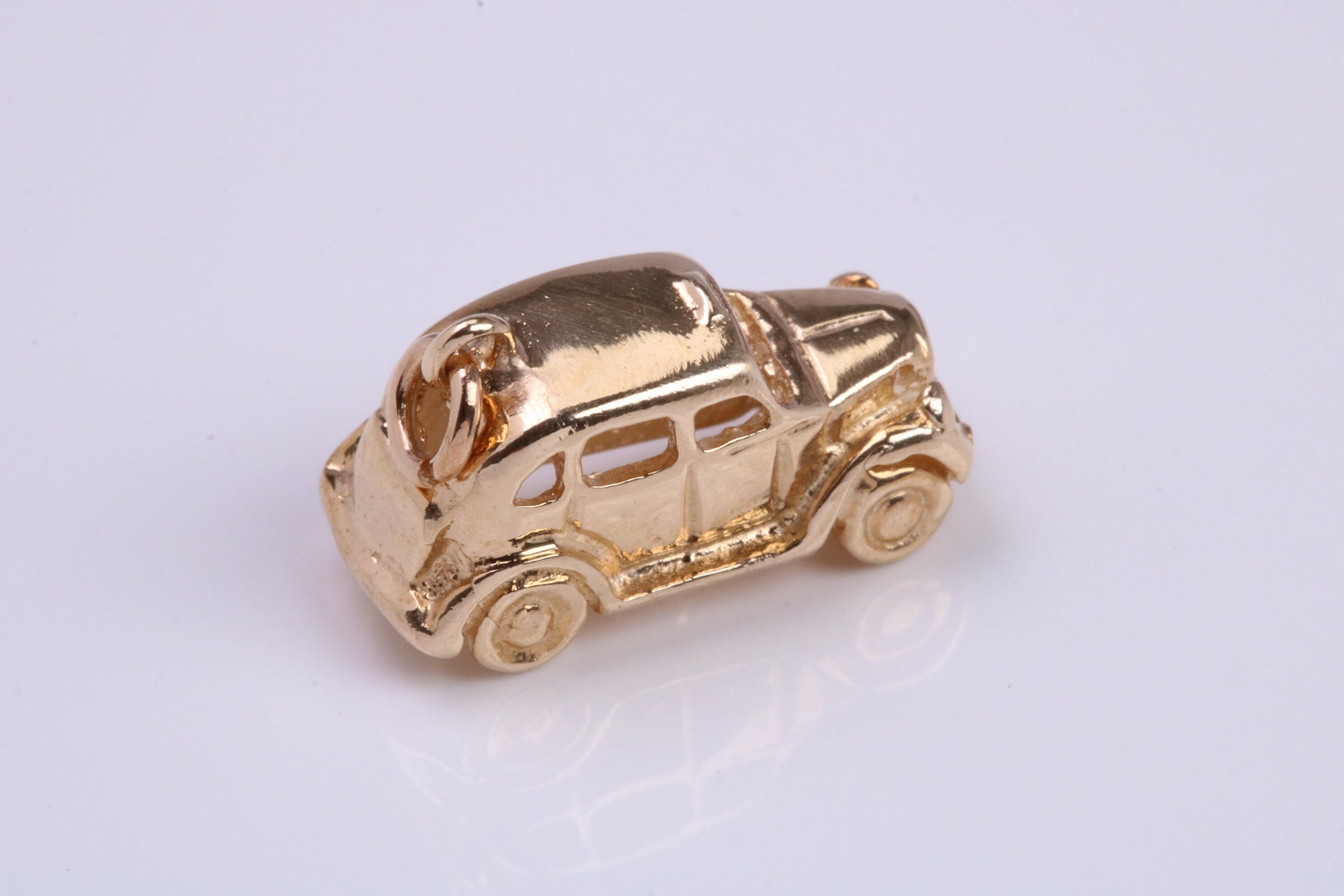 Iconic London Cab Charm, Made From Solid 9ct Yellow Gold, British Hallmarked and Complete With Attachment Link