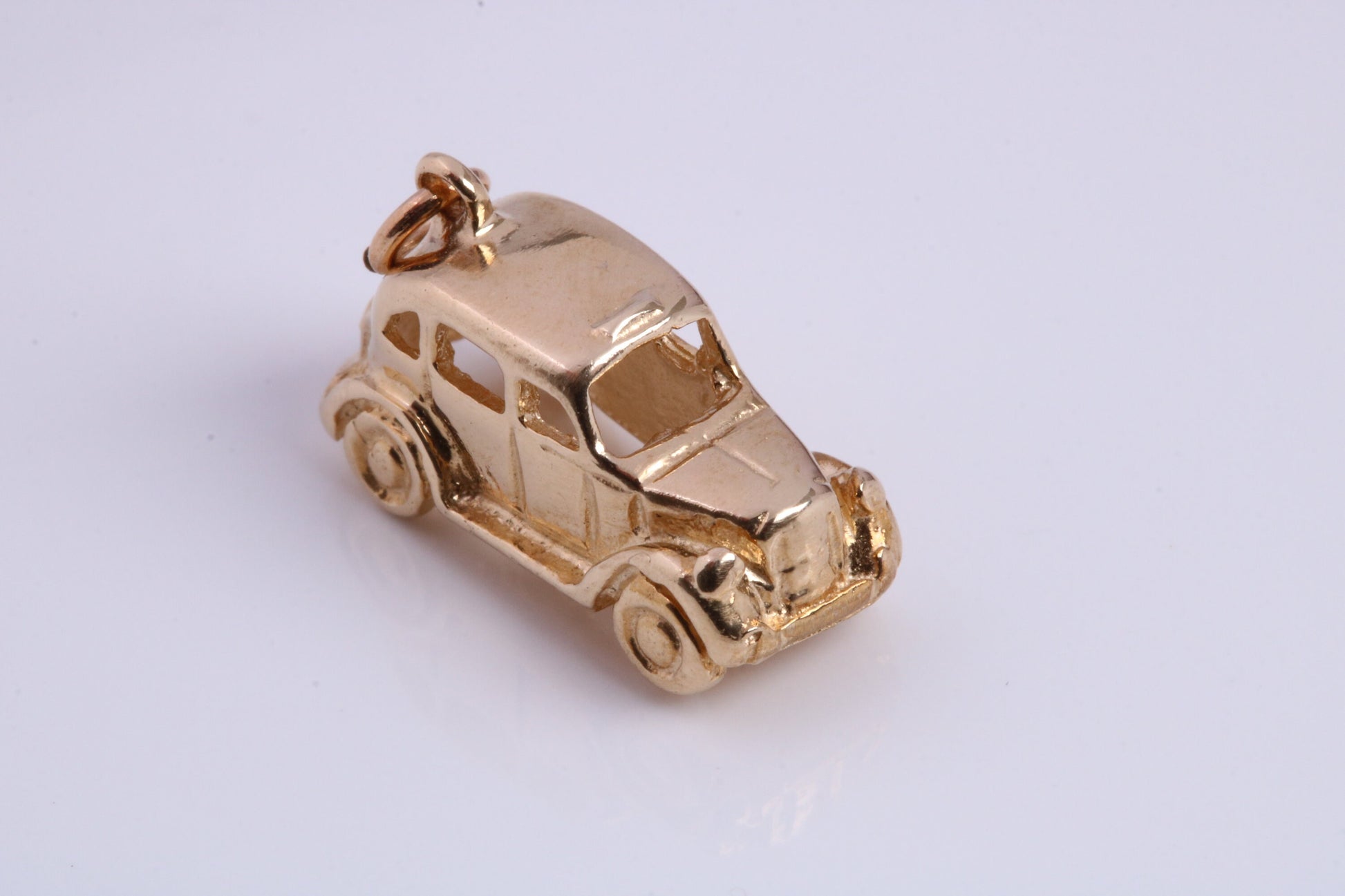 Iconic London Cab Charm, Made From Solid 9ct Yellow Gold, British Hallmarked and Complete With Attachment Link