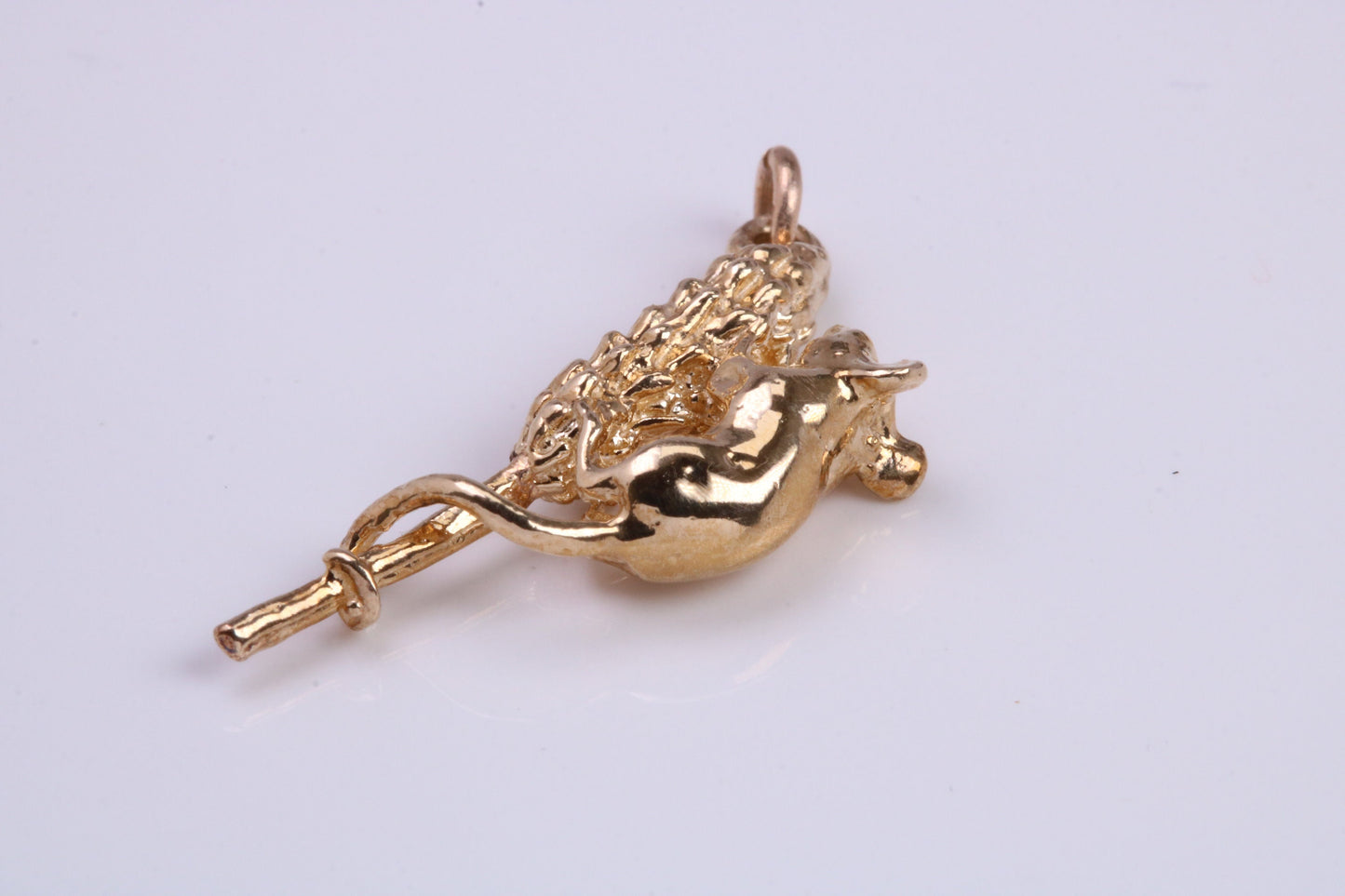 Corn Mouse Charm, Made From Solid Cast Yellow Gold, British Hallmarked