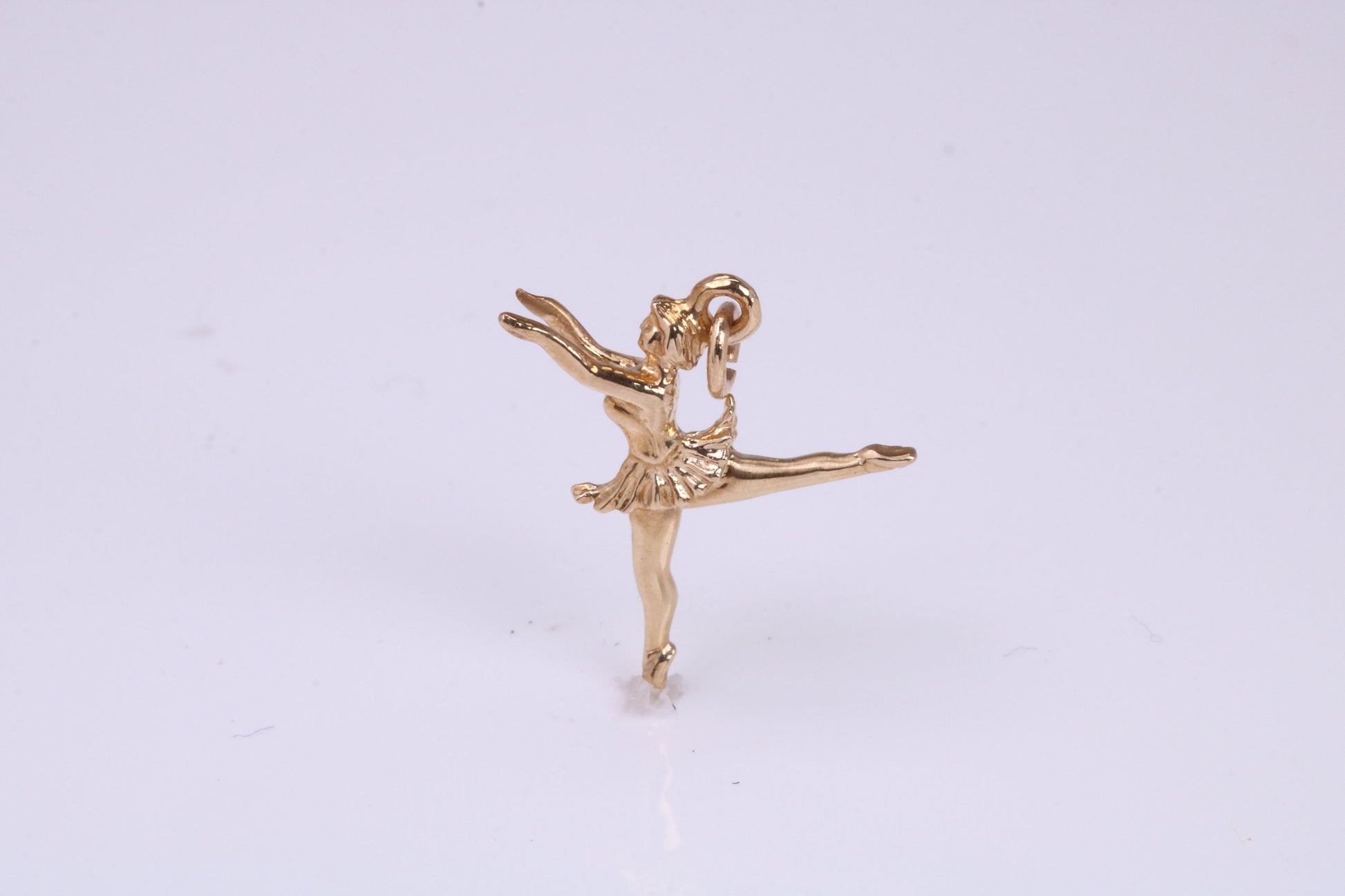 Ballerina Charm, Made From Solid 9ct Yellow Gold, British Hallmarked and Complete With Attachment Link