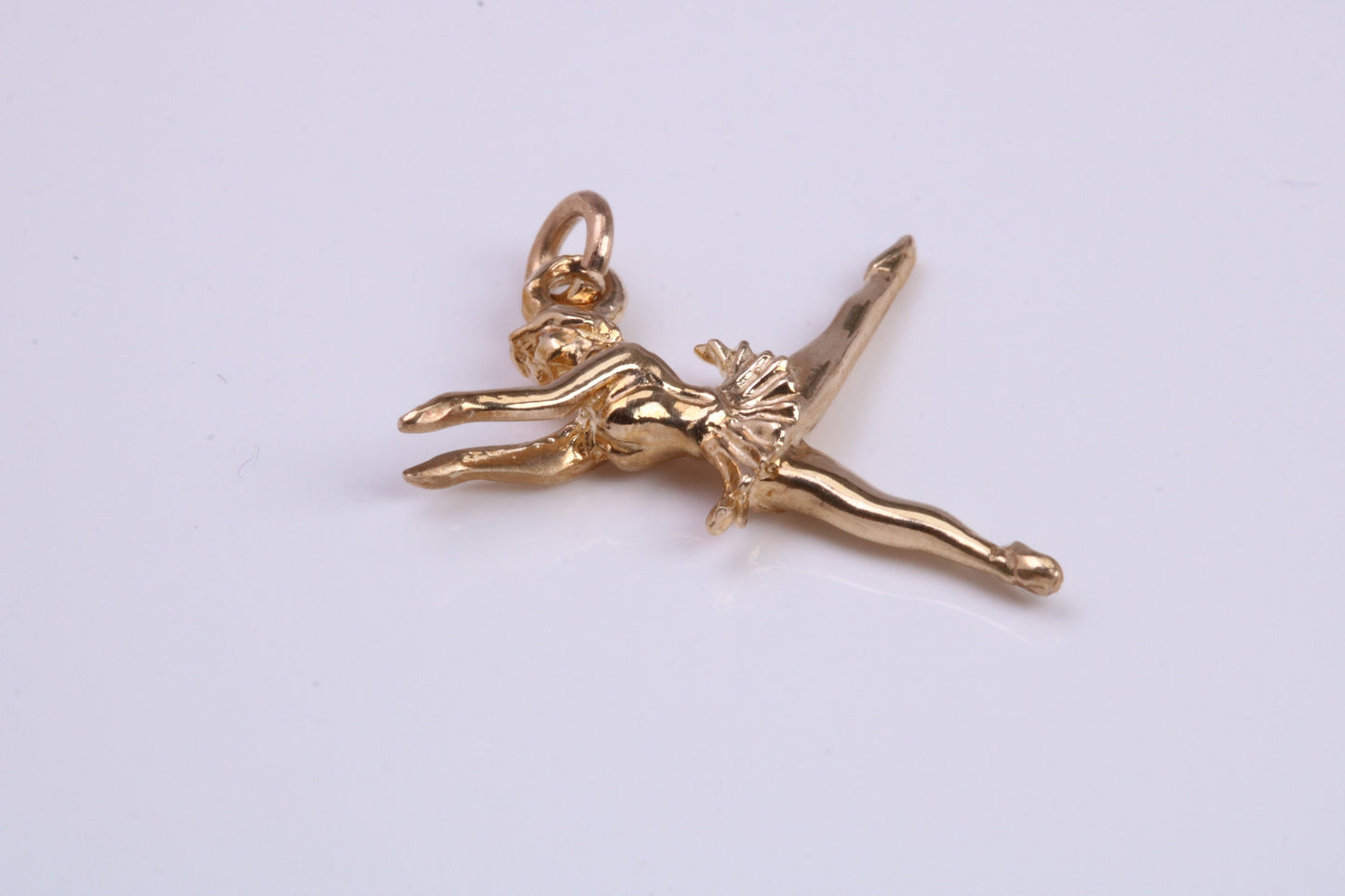 Ballerina Charm, Made From Solid 9ct Yellow Gold, British Hallmarked and Complete With Attachment Link