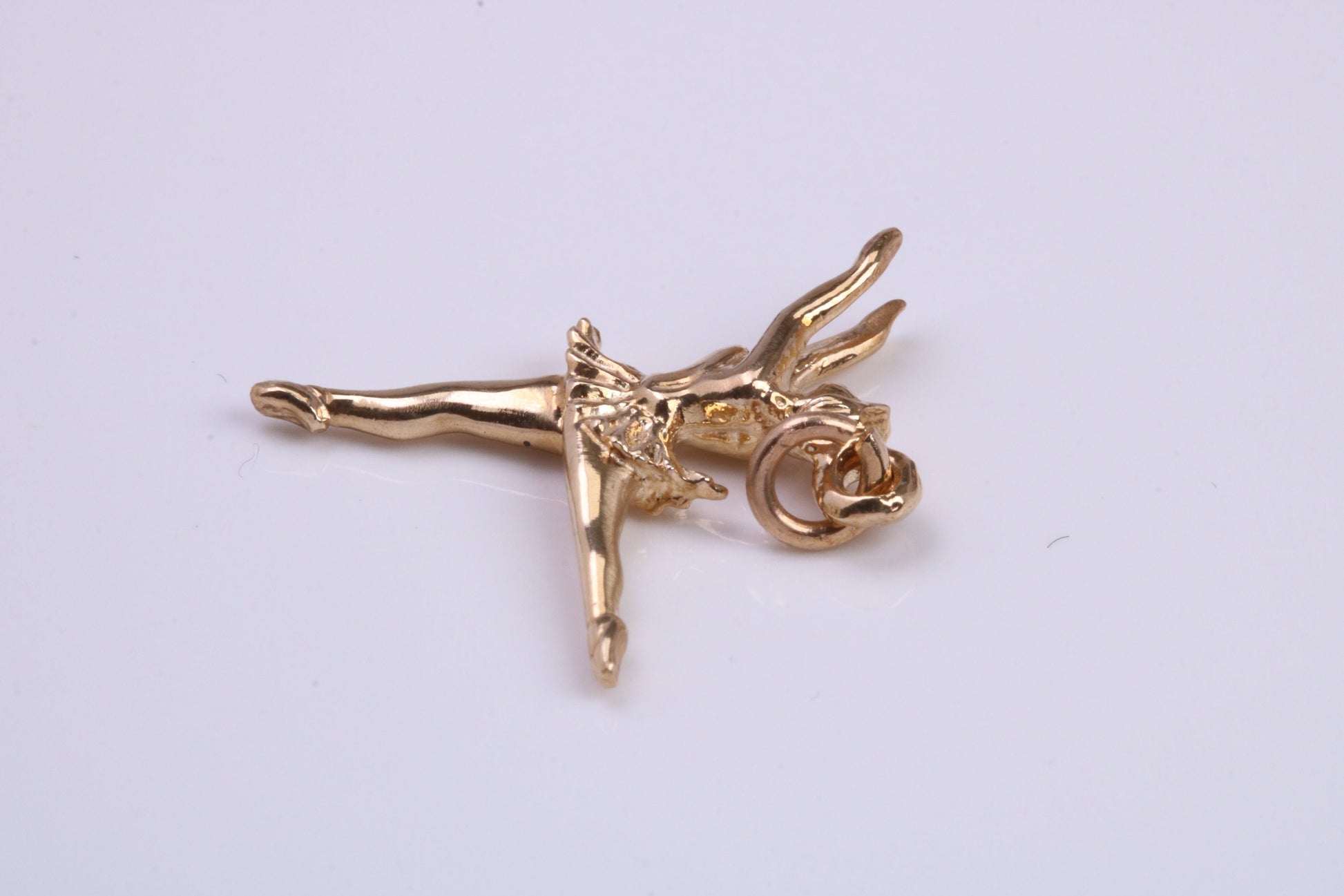 Ballerina Charm, Made From Solid 9ct Yellow Gold, British Hallmarked and Complete With Attachment Link