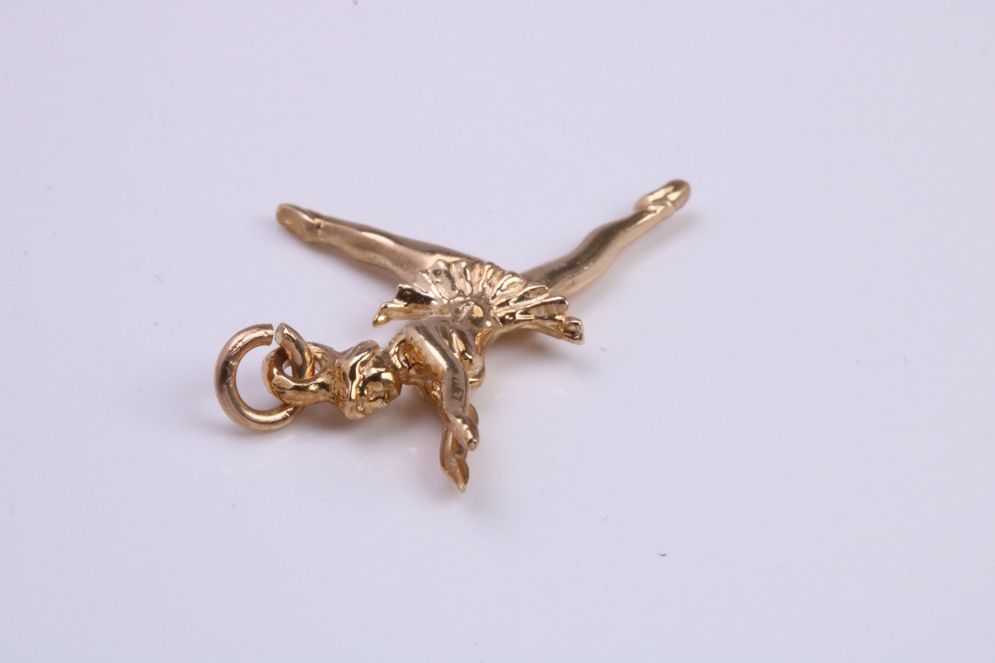 Ballerina Charm, Made From Solid 9ct Yellow Gold, British Hallmarked and Complete With Attachment Link