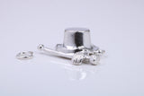 Magicians Hat Charm, Traditional Charm, Made from Solid Cast 925 Grade Sterling Silver, Complete with Attachment Link