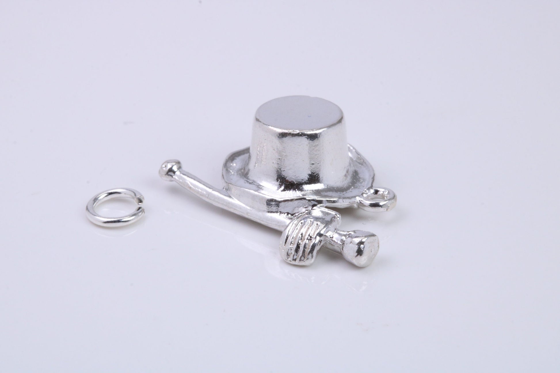 Magicians Hat Charm, Traditional Charm, Made from Solid 925 Grade Sterling Silver, Complete with Attachment Link