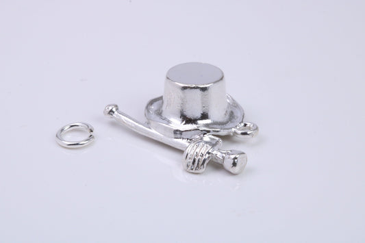 Magicians Hat Charm, Traditional Charm, Made from Solid 925 Grade Sterling Silver, Complete with Attachment Link
