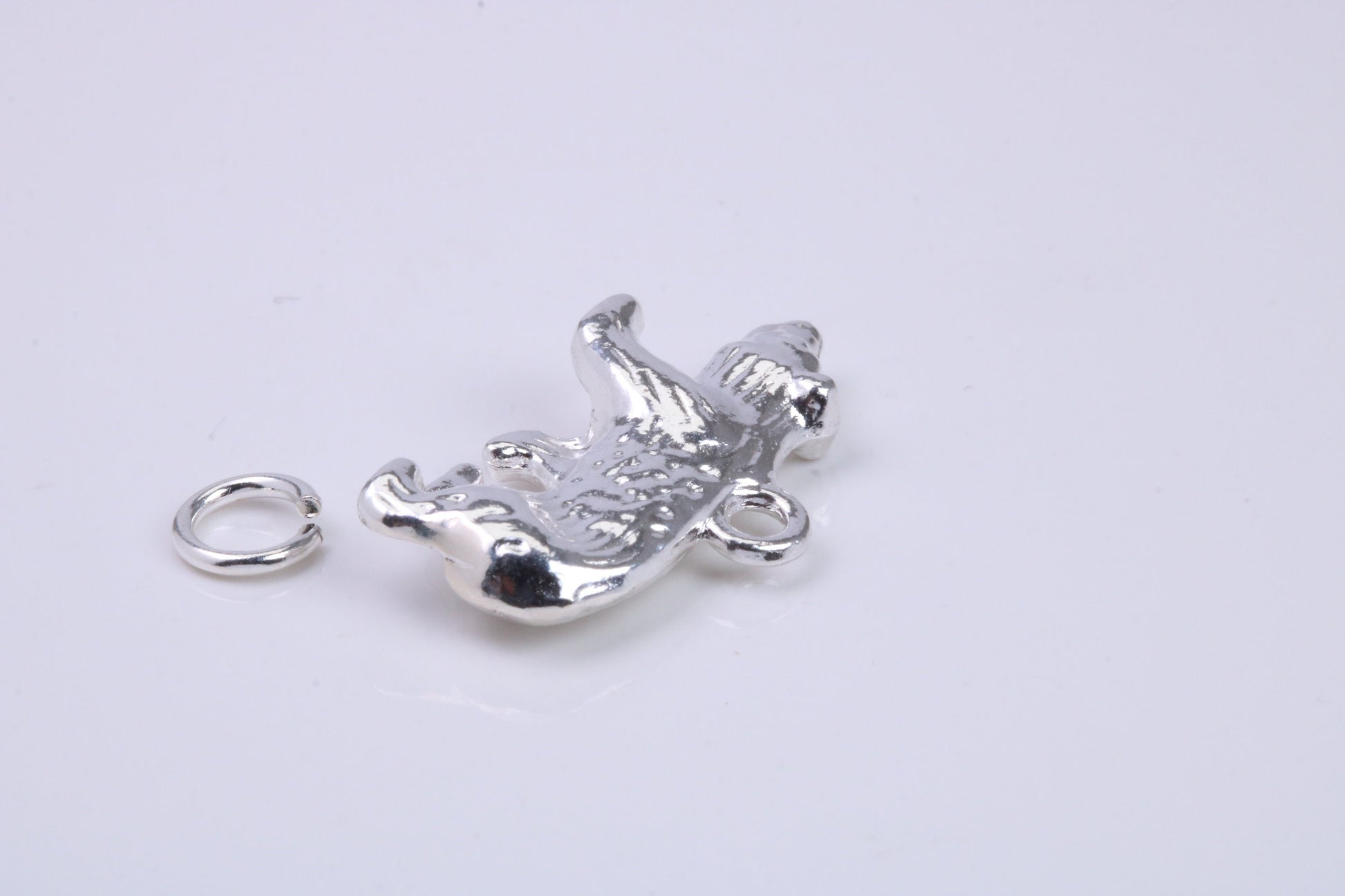 California Bear Charm, Traditional Charm, Made from Solid 925 Grade Sterling Silver, Complete with Attachment Link