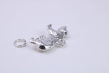 California Bear Charm, Traditional Charm, Made from Solid 925 Grade Sterling Silver, Complete with Attachment Link