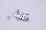 California Bear Charm, Traditional Charm, Made from Solid 925 Grade Sterling Silver, Complete with Attachment Link