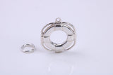Lifebuoy Charm, Traditional Charm, Made from Solid 925 Grade Sterling Silver, Complete with Attachment Link