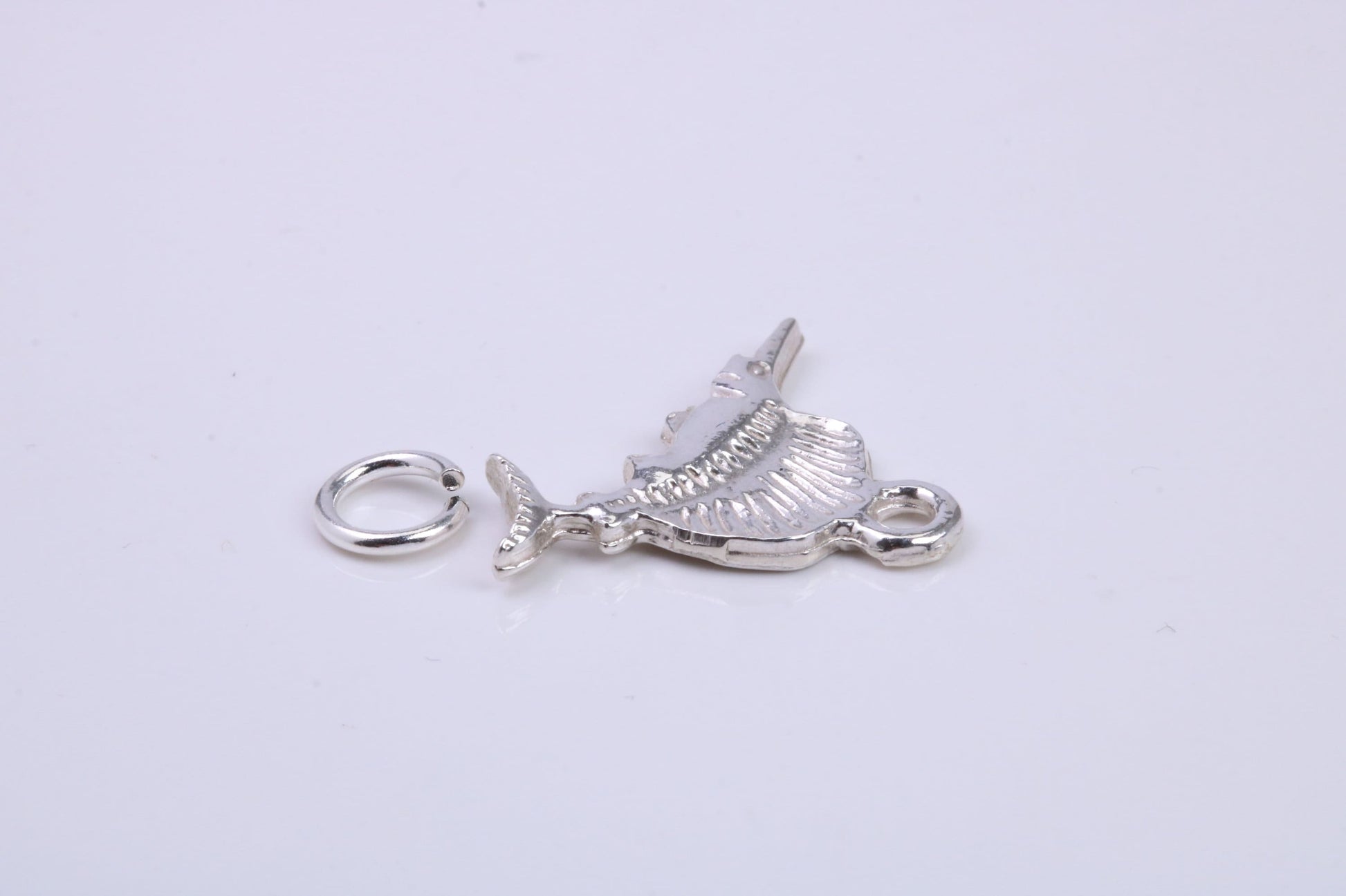 Sail Fish Charm, Traditional Charm, Made from Solid 925 Grade Sterling Silver, Complete with Attachment Link