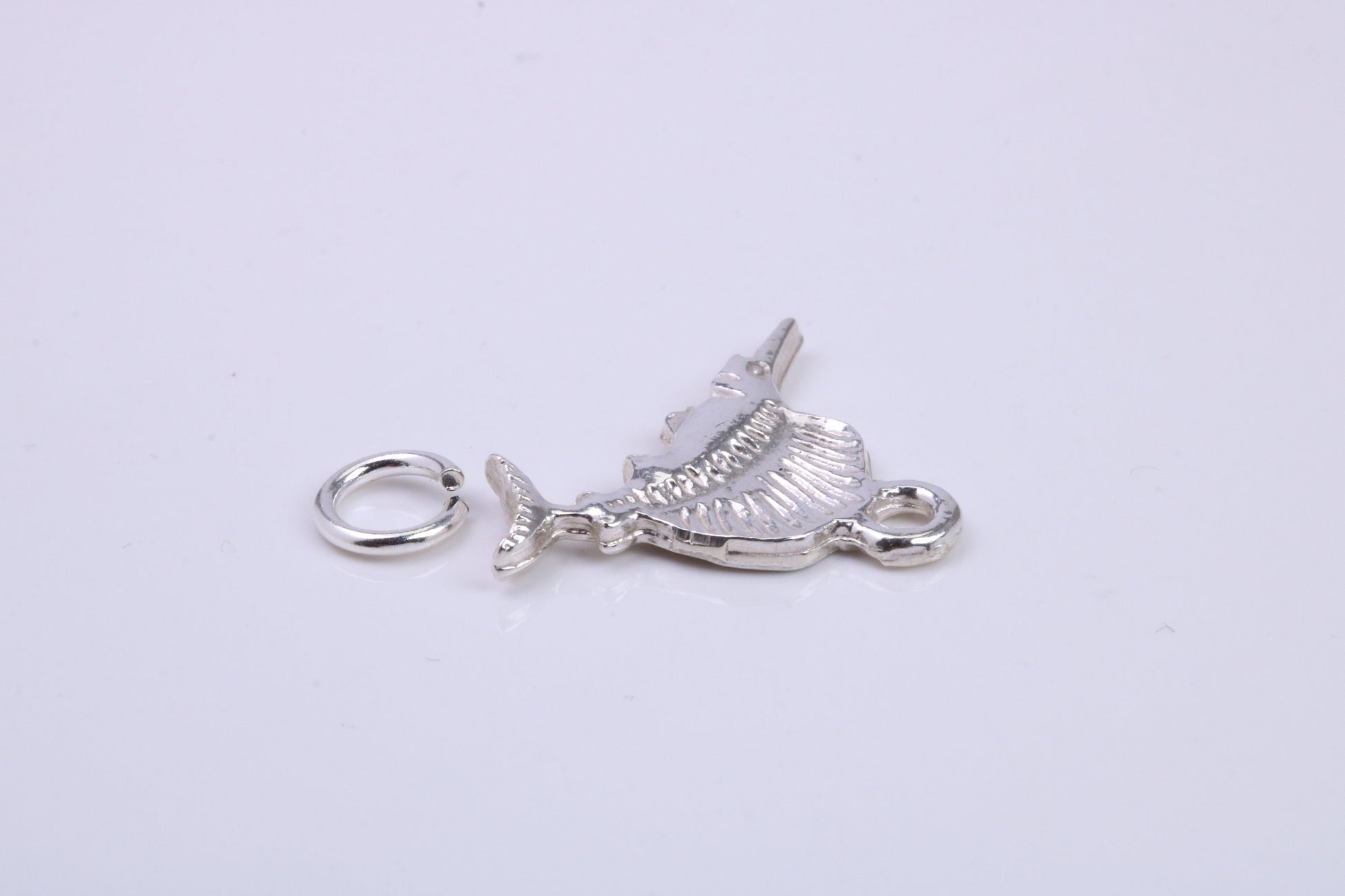Sail Fish Charm, Traditional Charm, Made from Solid 925 Grade Sterling Silver, Complete with Attachment Link