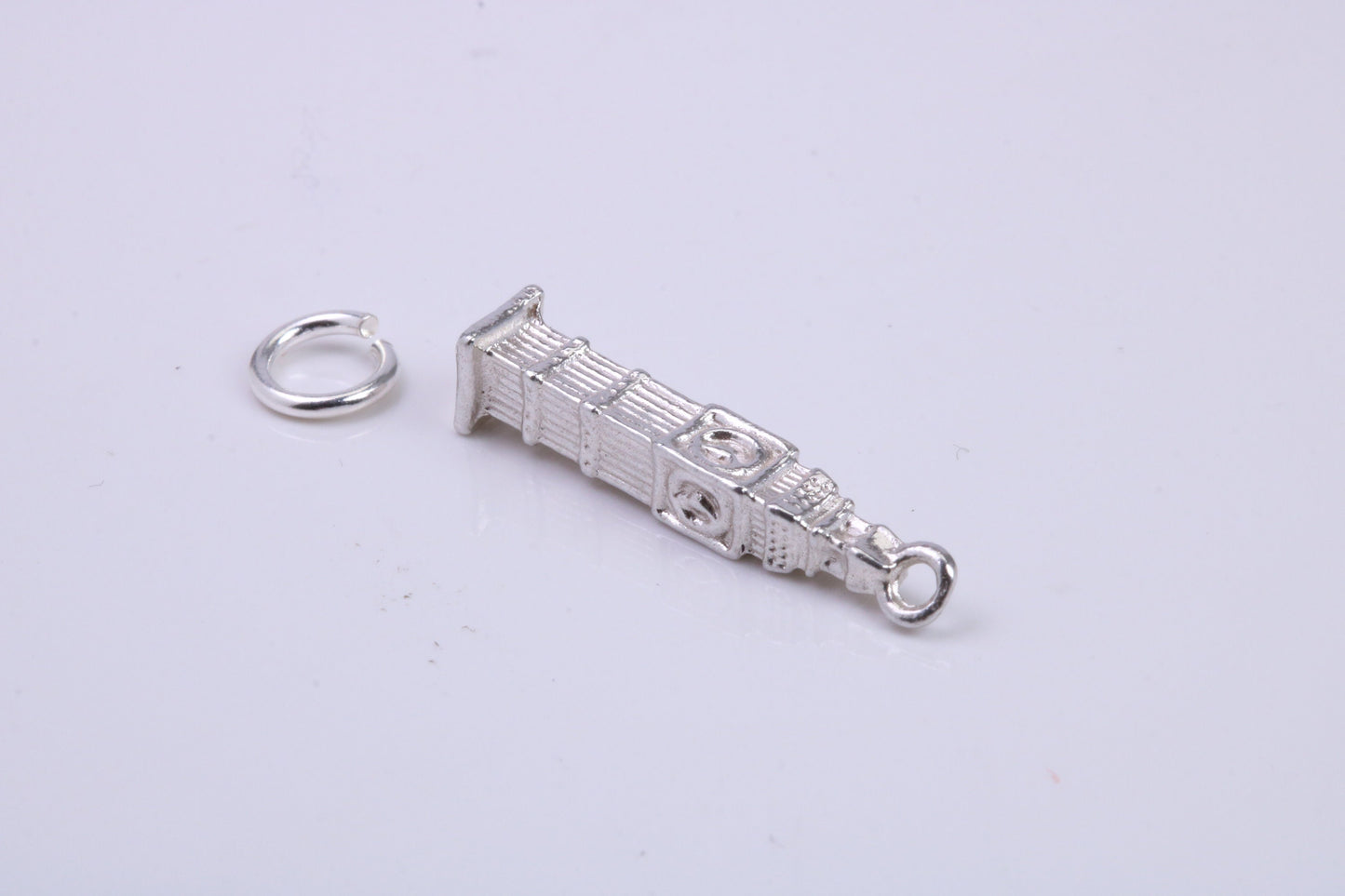 Iconic London Big Ben Charm, Traditional Charm, Made from Solid 925 Grade Sterling Silver, Complete with Attachment Link