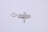 Dragon Fly Charm, Traditional Charm, Made from Solid 925 Grade Sterling Silver, Complete with Attachment Link