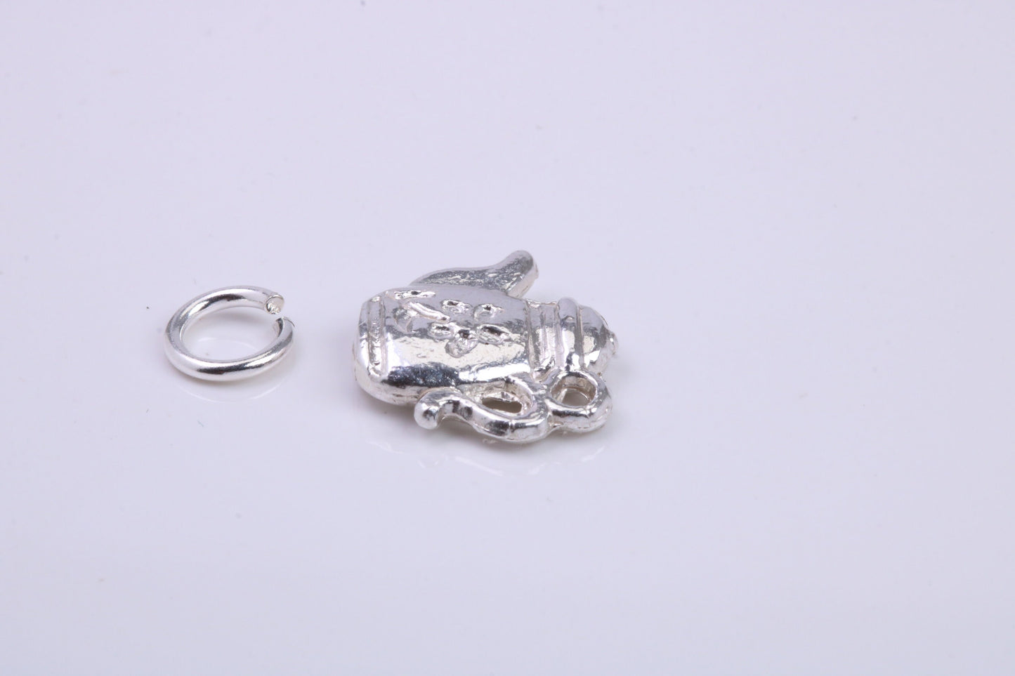 Tea Pot Charm, Traditional Charm, Made from Solid 925 Grade Sterling Silver, Complete with Attachment Link