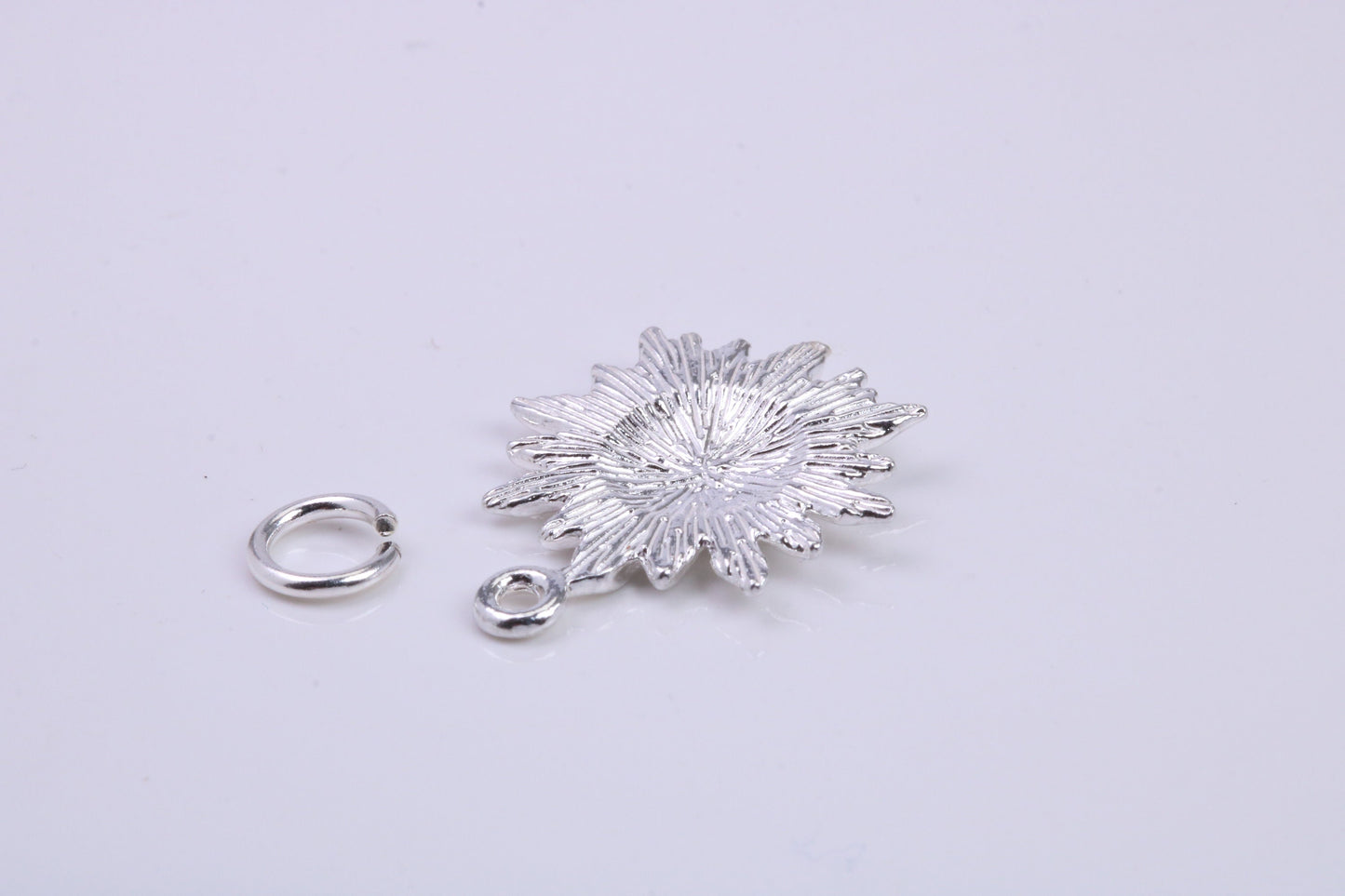 Sun Charm, Traditional Charm, Made from Solid 925 Grade Sterling Silver, Complete with Attachment Link