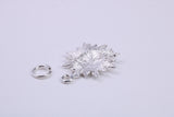 Sun Charm, Traditional Charm, Made from Solid 925 Grade Sterling Silver, Complete with Attachment Link