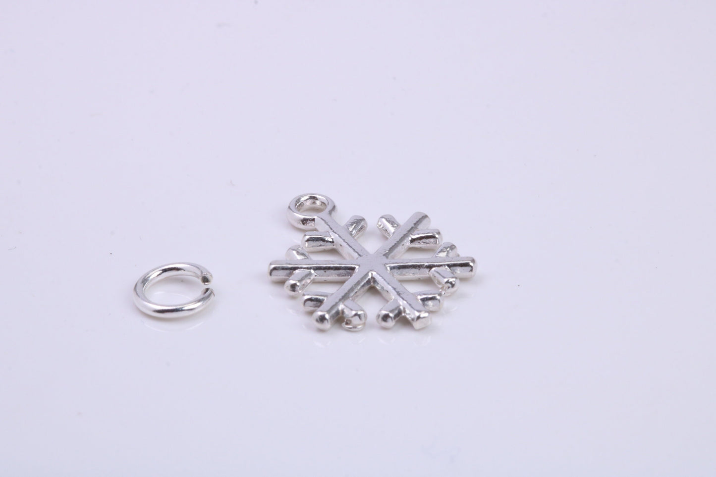 Snow Flake Charm, Traditional Charm, Made from Solid 925 Grade Sterling Silver, Complete with Attachment Link