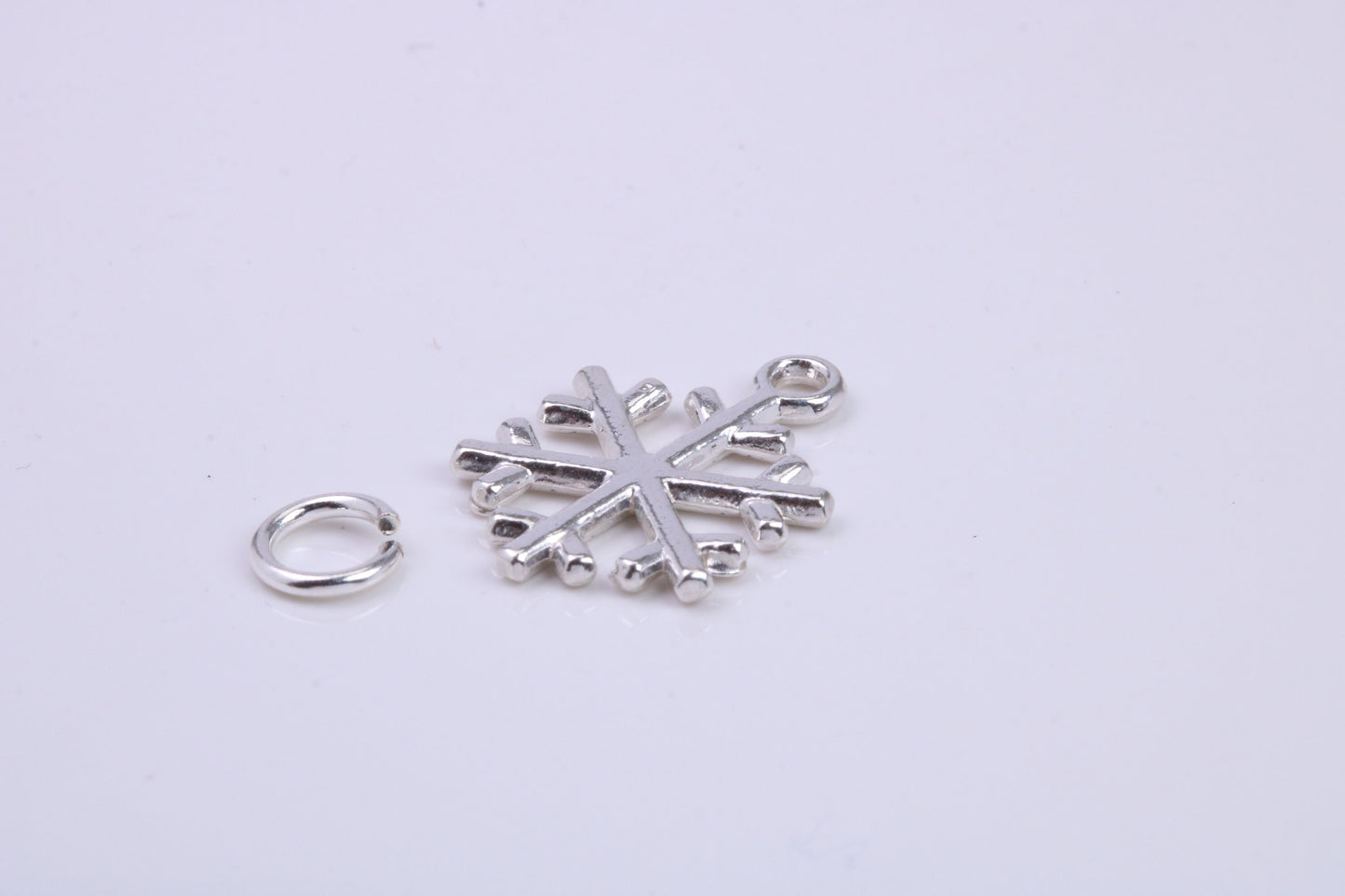 Snow Flake Charm, Traditional Charm, Made from Solid 925 Grade Sterling Silver, Complete with Attachment Link