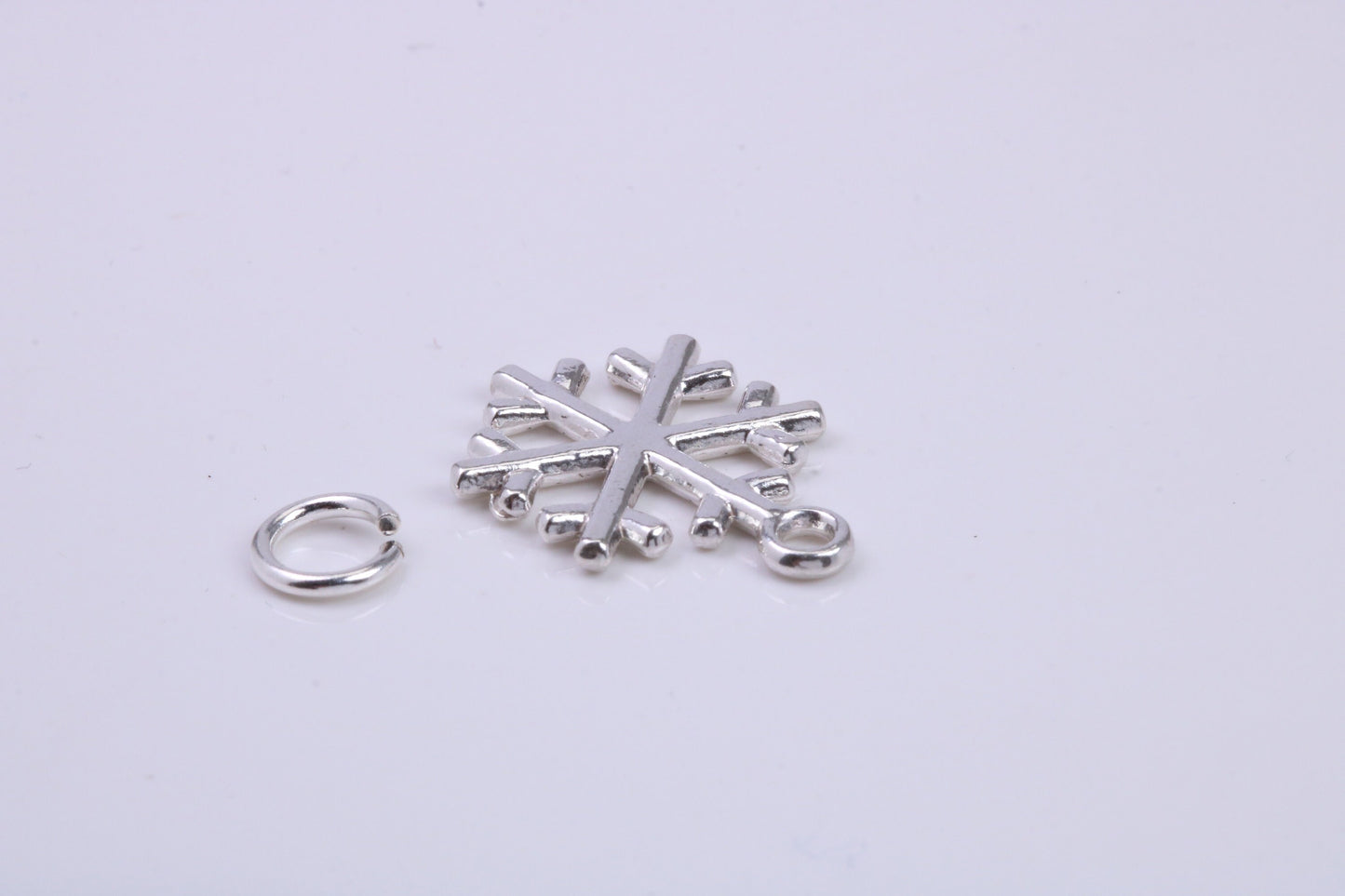 Snow Flake Charm, Traditional Charm, Made from Solid 925 Grade Sterling Silver, Complete with Attachment Link