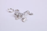 Frog Charm, Traditional Charm, Made from Solid 925 Grade Sterling Silver, Complete with Attachment Link