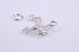 Frog Charm, Traditional Charm, Made from Solid 925 Grade Sterling Silver, Complete with Attachment Link