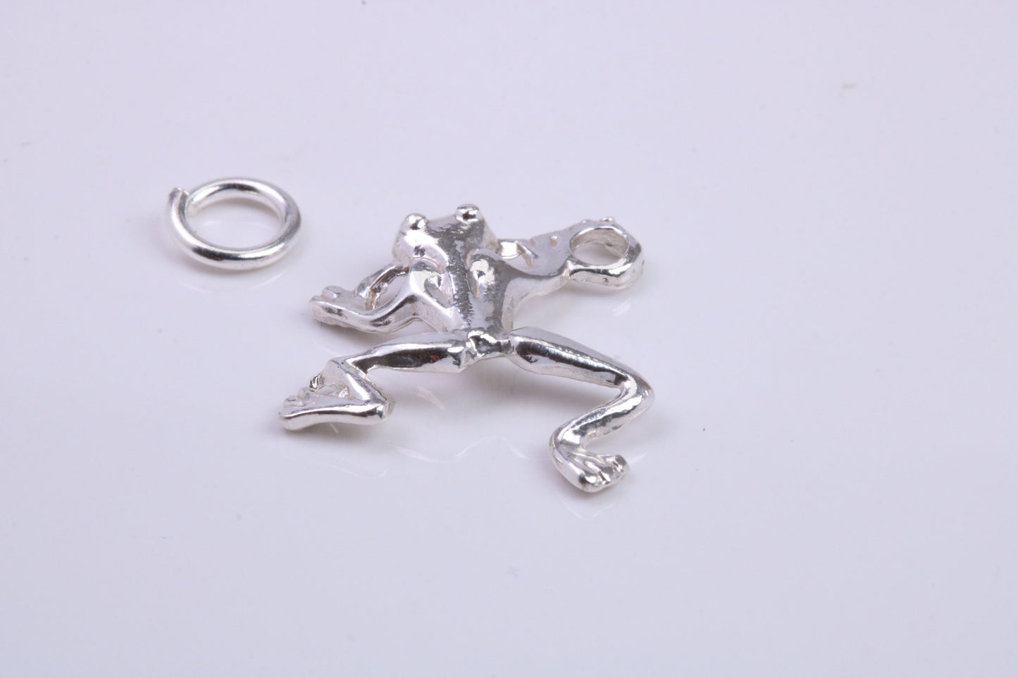 Frog Charm, Traditional Charm, Made from Solid 925 Grade Sterling Silver, Complete with Attachment Link