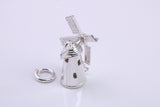 Windmill Charm, Traditional Charm, Made from Solid 925 Grade Sterling Silver, Complete with Attachment Link