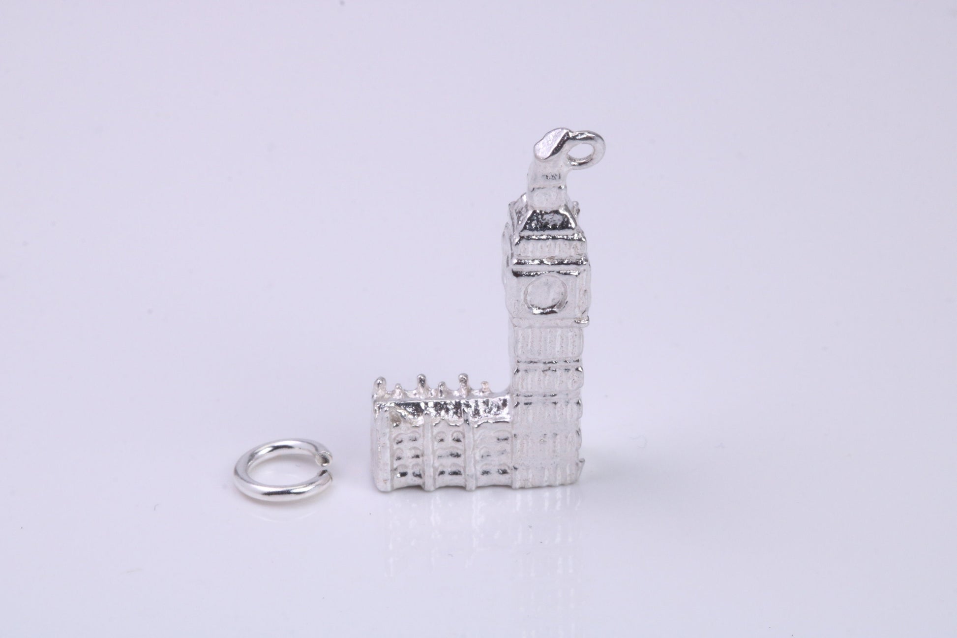 Iconic London Big Ben Charm, Traditional Charm, Made from Solid 925 Grade Sterling Silver, Complete with Attachment Link