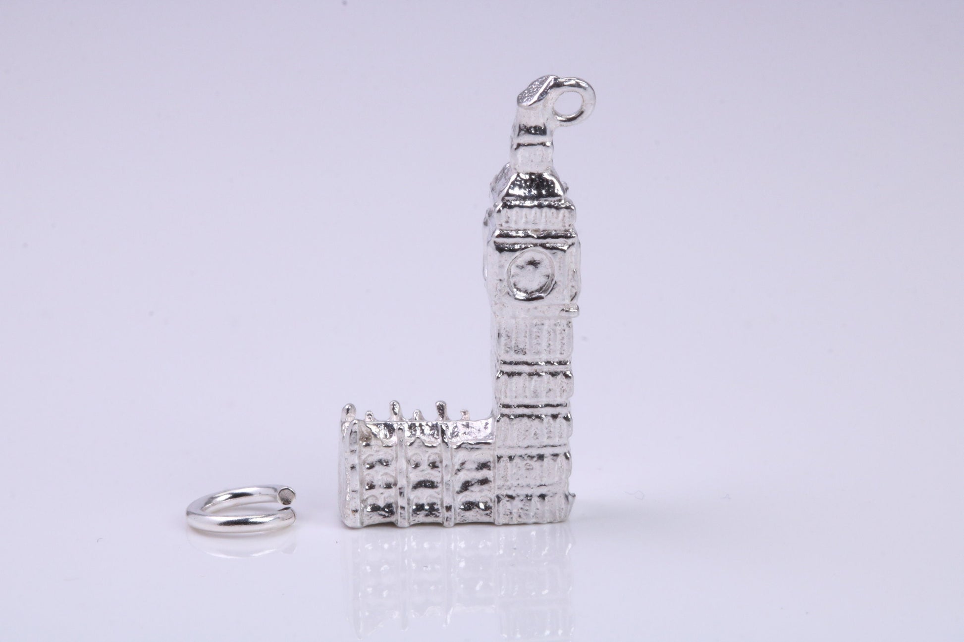 Iconic London Big Ben Charm, Traditional Charm, Made from Solid 925 Grade Sterling Silver, Complete with Attachment Link
