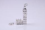 Iconic London Big Ben Charm, Traditional Charm, Made from Solid 925 Grade Sterling Silver, Complete with Attachment Link