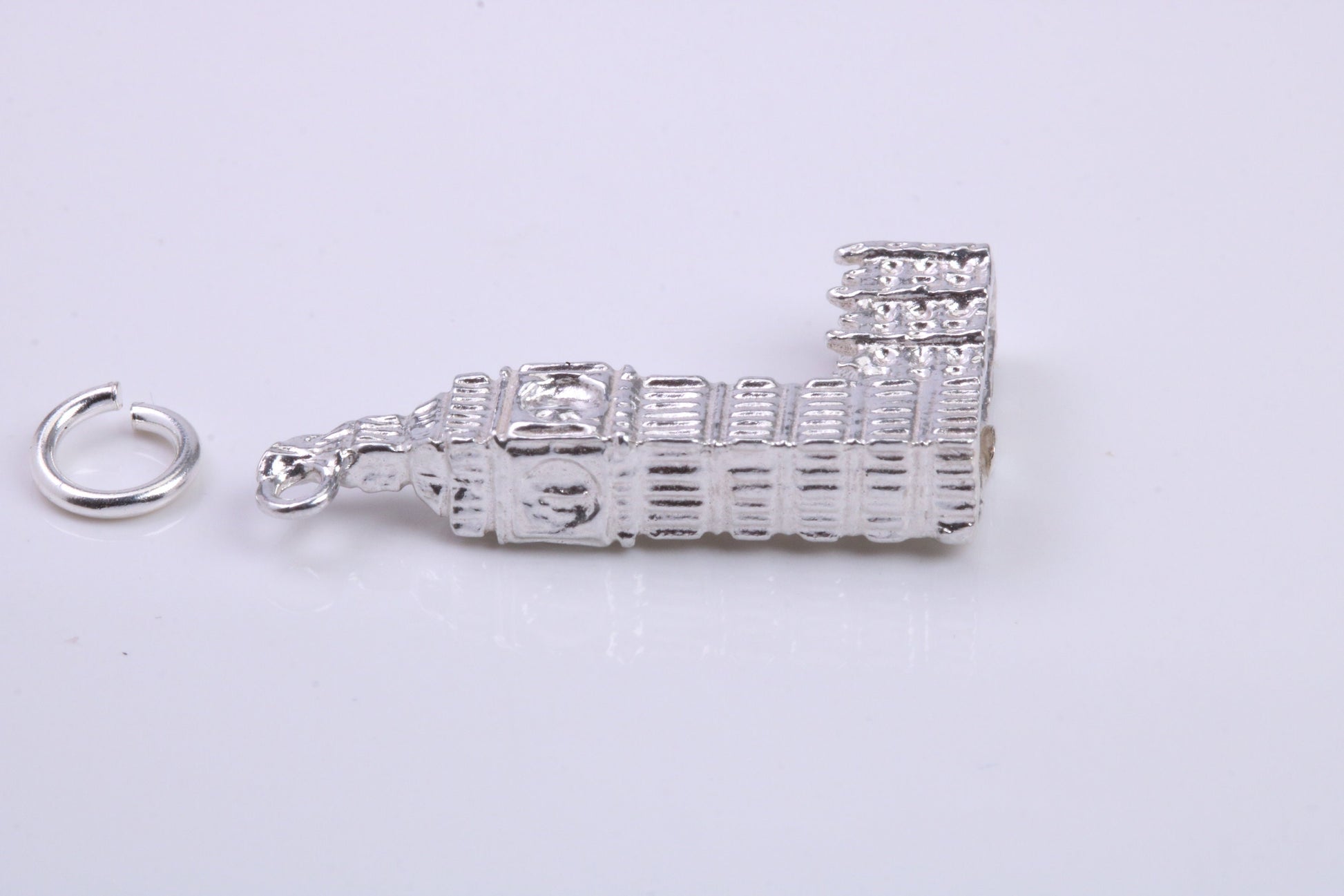 Iconic London Big Ben Charm, Traditional Charm, Made from Solid 925 Grade Sterling Silver, Complete with Attachment Link