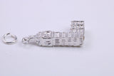 Iconic London Big Ben Charm, Traditional Charm, Made from Solid 925 Grade Sterling Silver, Complete with Attachment Link